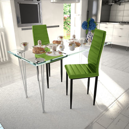 Dining Chairs 2 pcs Lime Green Faux Leather