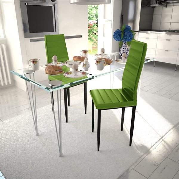  Dining Chairs 2 pcs Lime Green faux Leather