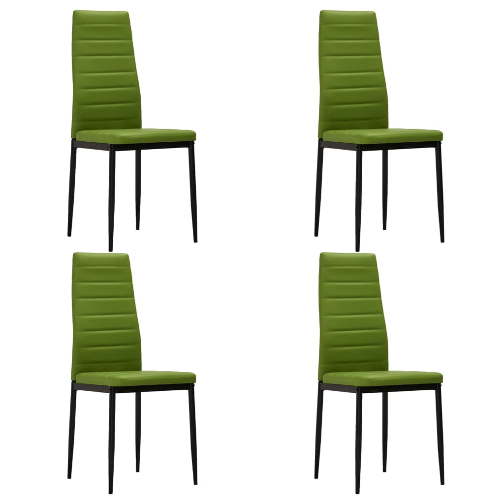 Dining Chairs 4 pcs Lime Green Faux Leather