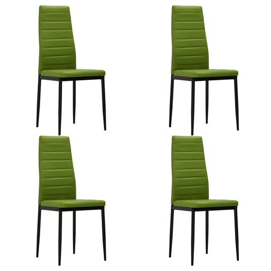 Dining Chairs 4 pcs Lime Green Faux Leather