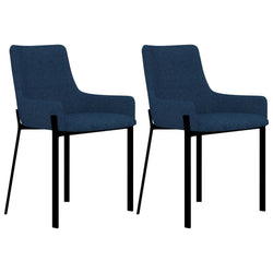 Dining Chairs 2 pcs Blue Fabric