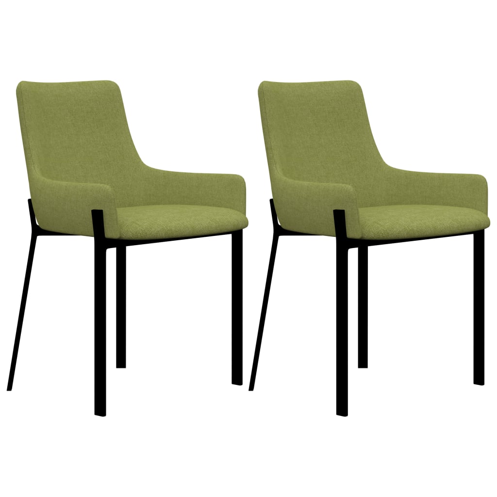 Dining Chairs 2 pcs Green Fabric