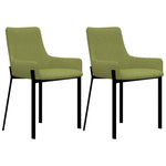 Green Fabric Dining Chairs 2 pcs