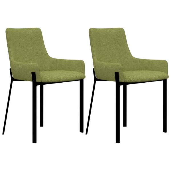  Green Fabric Dining Chairs 2 pcs