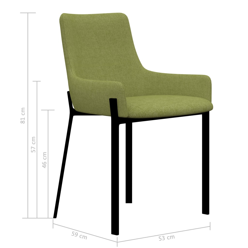 Dining Chairs 2 pcs Green Fabric