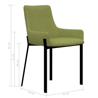 Dining Chairs 2 pcs Green Fabric