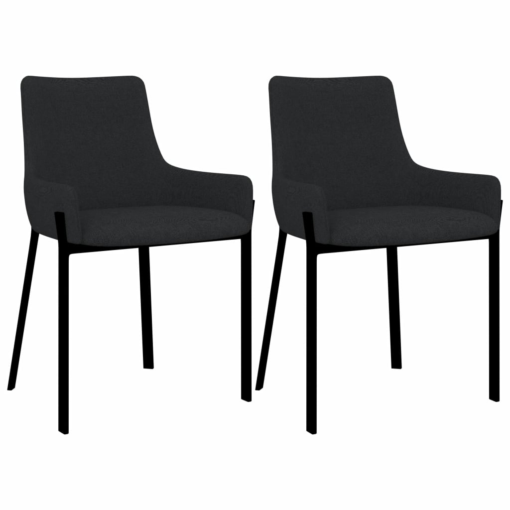 Dining Chairs 2 pcs Black Fabric