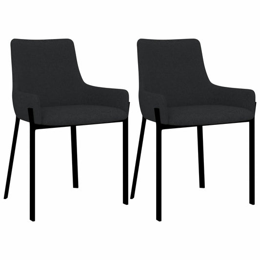 Dining Chairs 2 pcs Black Fabric