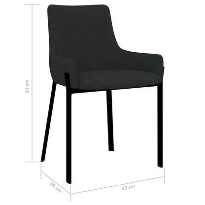 Dining Chairs 2 pcs Black Fabric