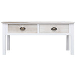Coffee Table White and Natural Wood