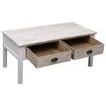 Coffee Table White and Natural Wood