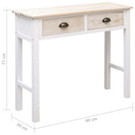 Console Table White and Natural