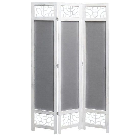 3-Panel Room Divider Grey