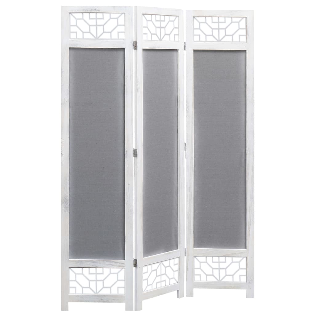 3-Panel Room Divider Grey