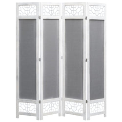 4-Panel Room Divider Grey
