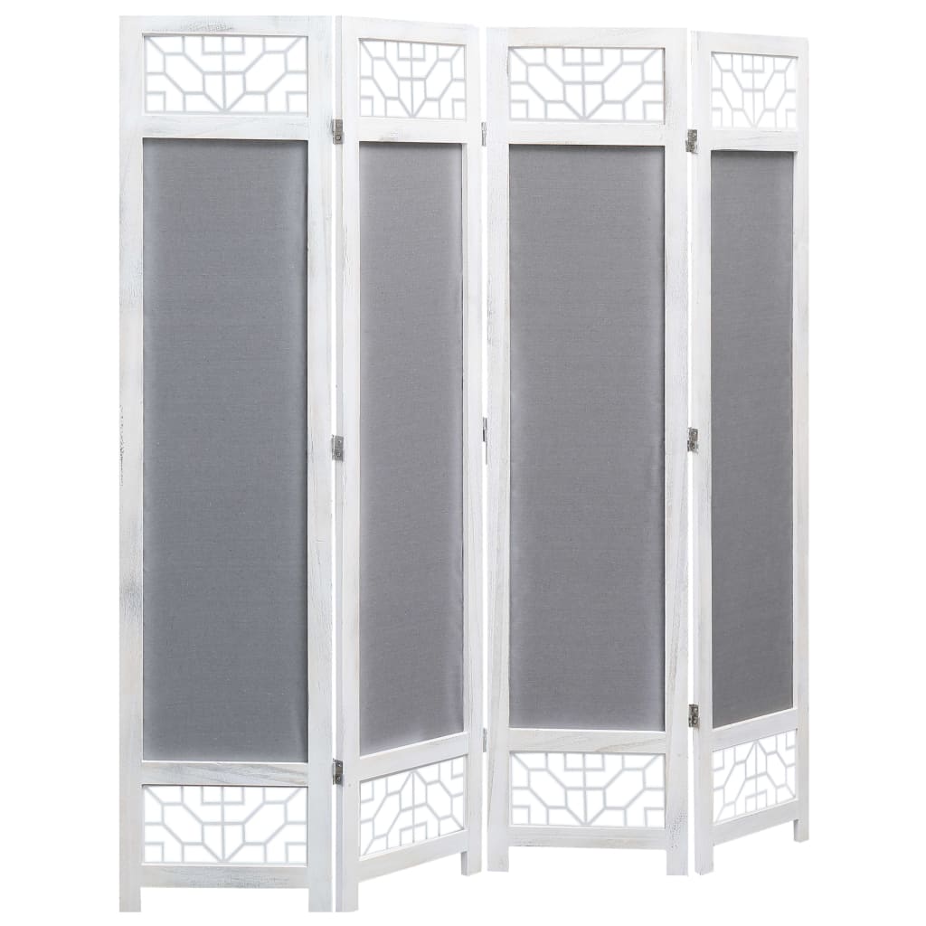 4-Panel Room Divider Grey