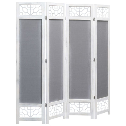 4-Panel Room Divider Grey