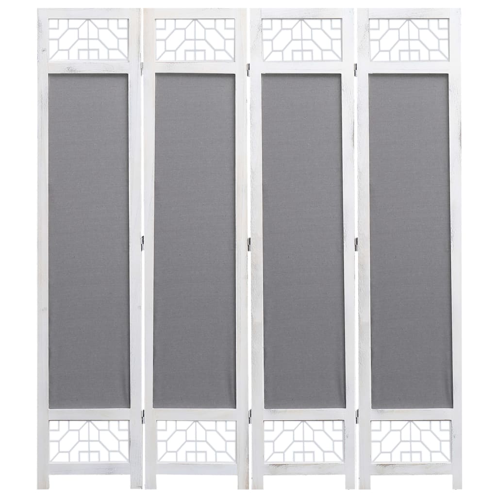 4-Panel Room Divider Grey