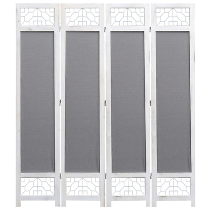 4-Panel Room Divider Grey