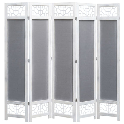 5-Panel Room Divider Grey