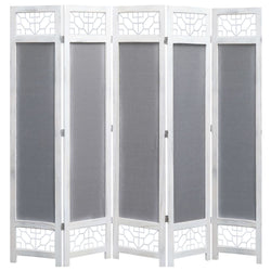 5-Panel Room Divider Grey