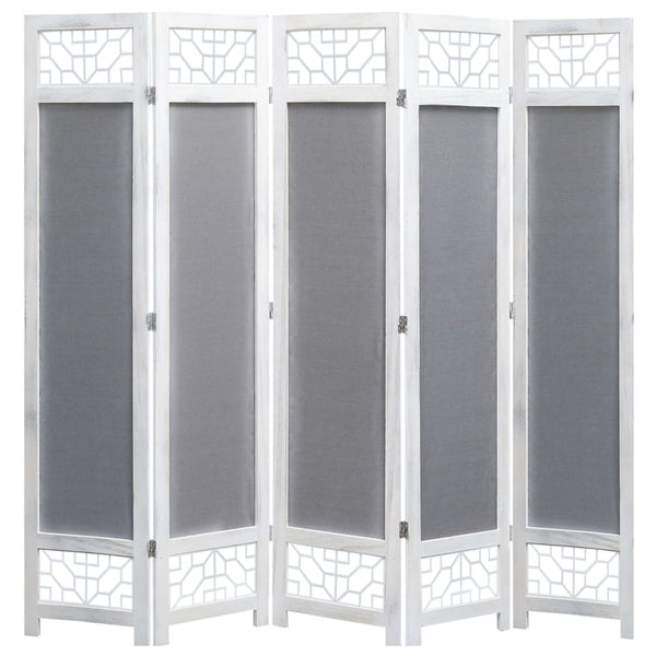  5-Panel Room Divider Grey
