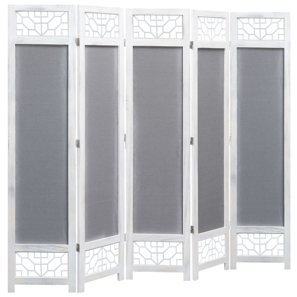 5-Panel Room Divider Grey