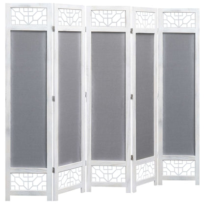 5-Panel Room Divider Grey