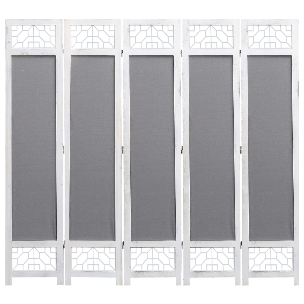 5-Panel Room Divider Grey