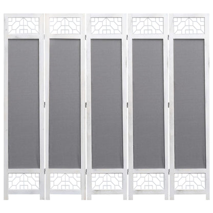 5-Panel Room Divider Grey