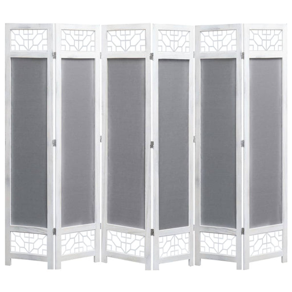  6-Panel Room Divider Grey