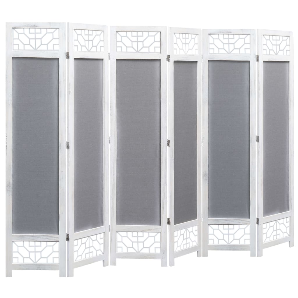 6-Panel Room Divider Grey
