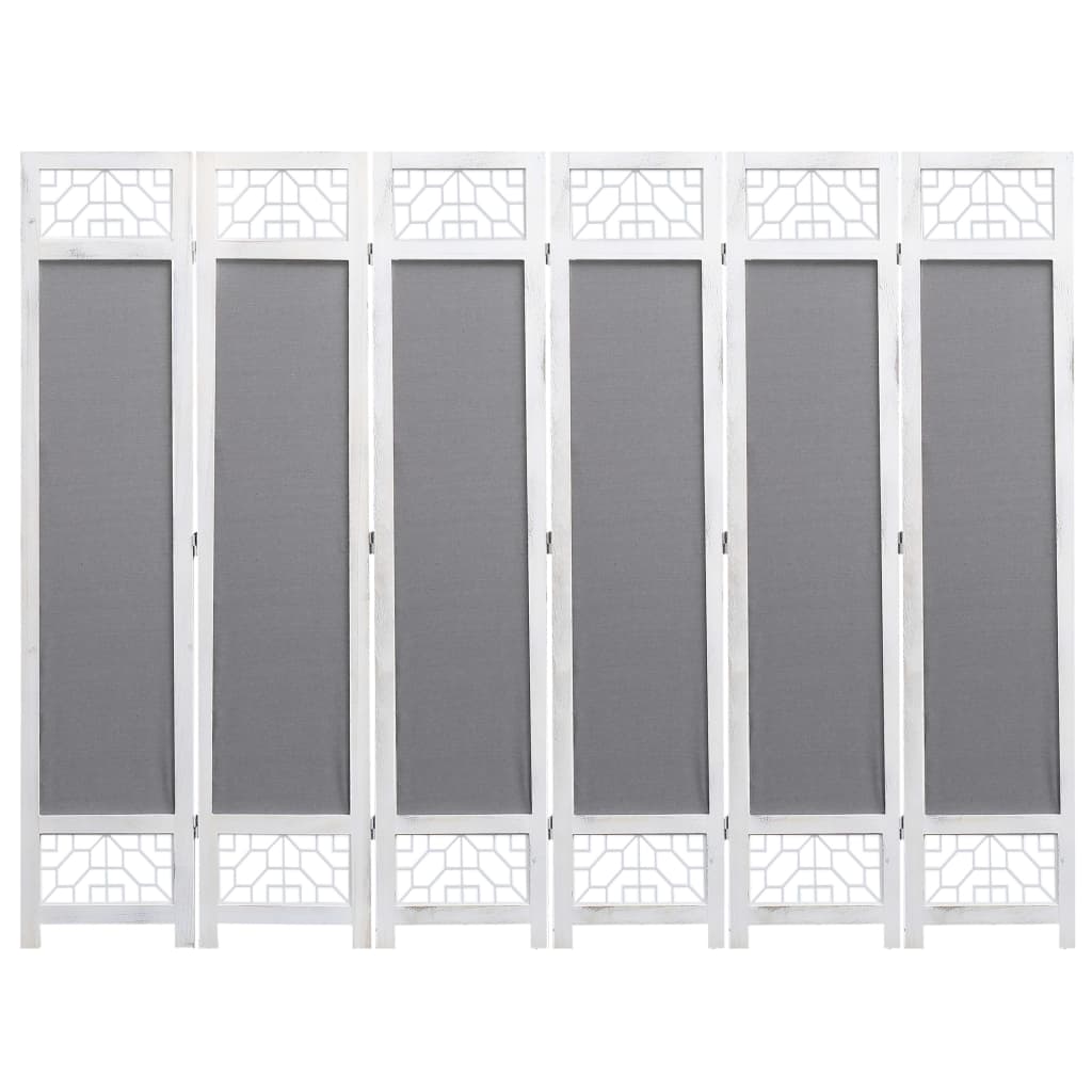 6-Panel Room Divider Grey