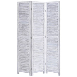 3-Panel Wood Room Divider Grey