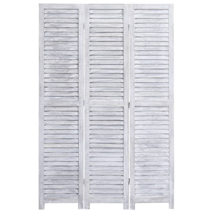 3-Panel Wood Room Divider Grey