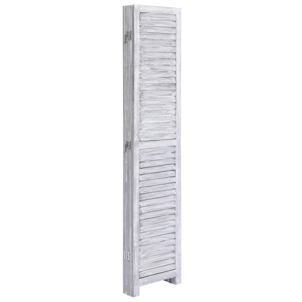 5-Panel Wood Room Divider Grey