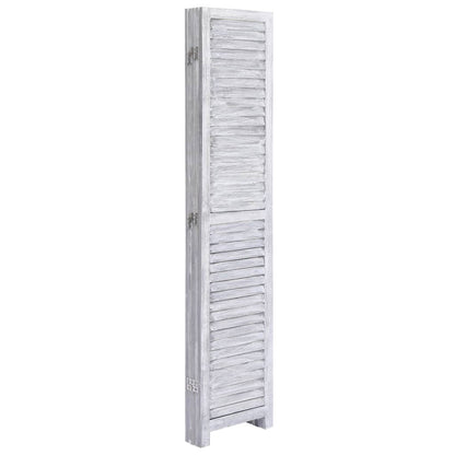 5-Panel Wood Room Divider Grey