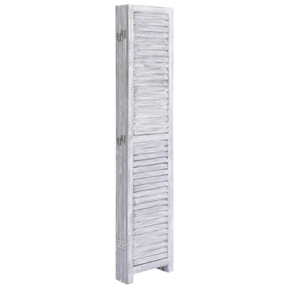6-Panel Wood Room Divider Grey