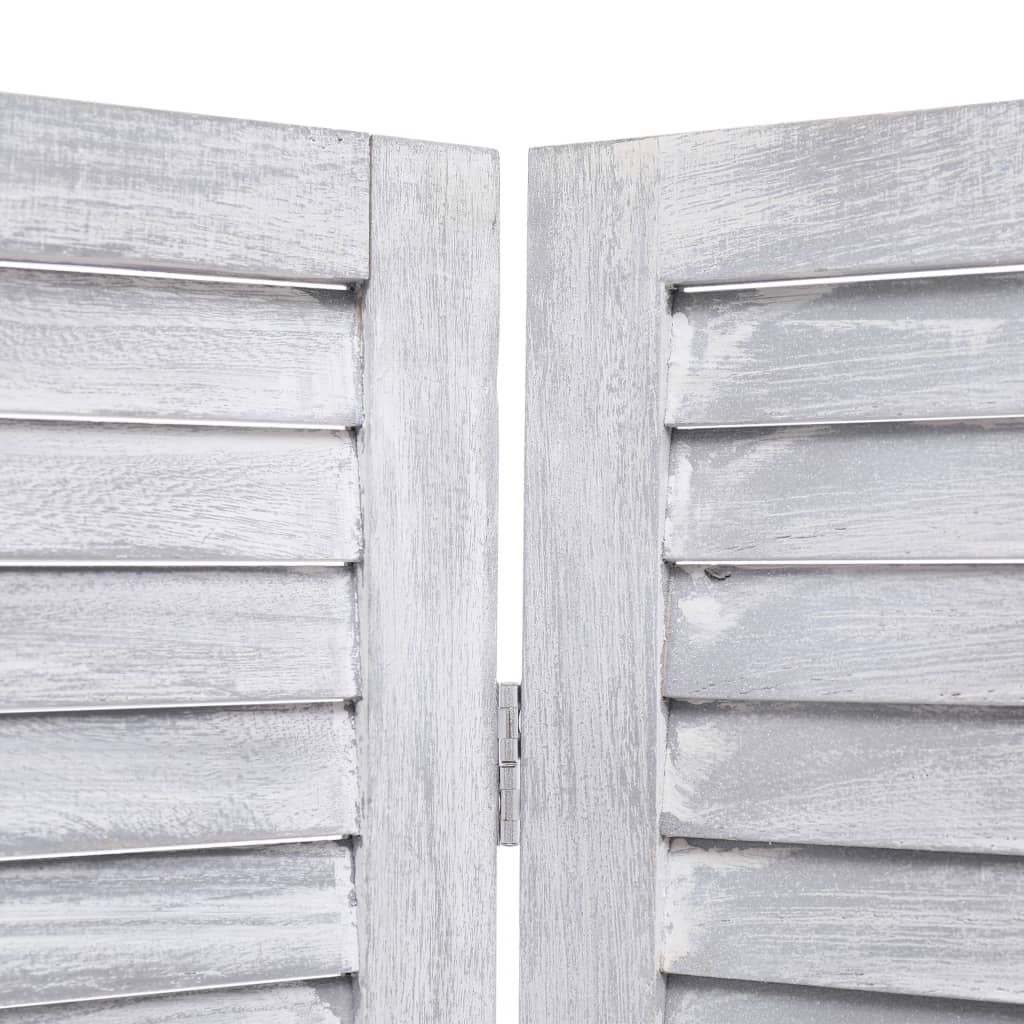 6-Panel Wood Room Divider Grey