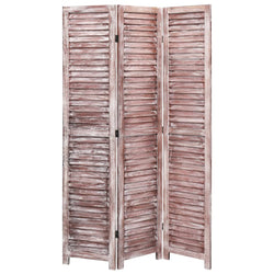 3-Panel Room Divider Brown