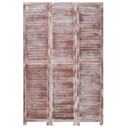 3-Panel Room Divider Brown