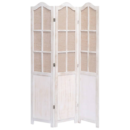 3-Panel Fabric Room Divider White