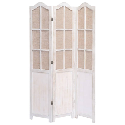 3-Panel Fabric Room Divider White