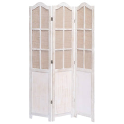 3-Panel Fabric Room Divider White
