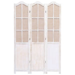 3-Panel Fabric Room Divider White