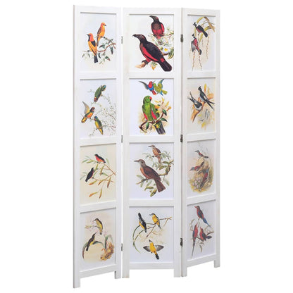 3-Panel Bird Room Divider White
