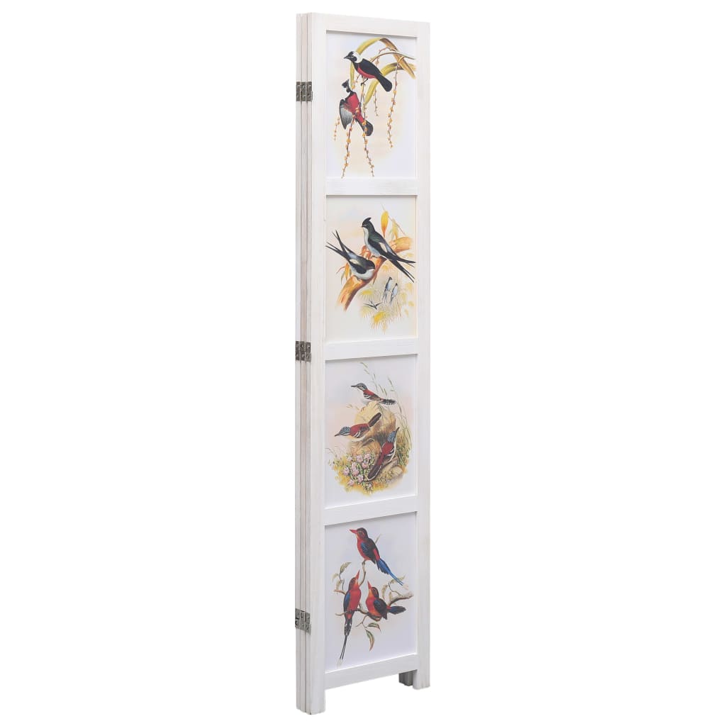 3-Panel Bird Room Divider White