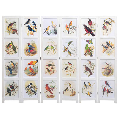 6-Panel Bird Room Divider White