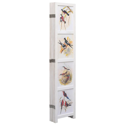 6-Panel Bird Room Divider White