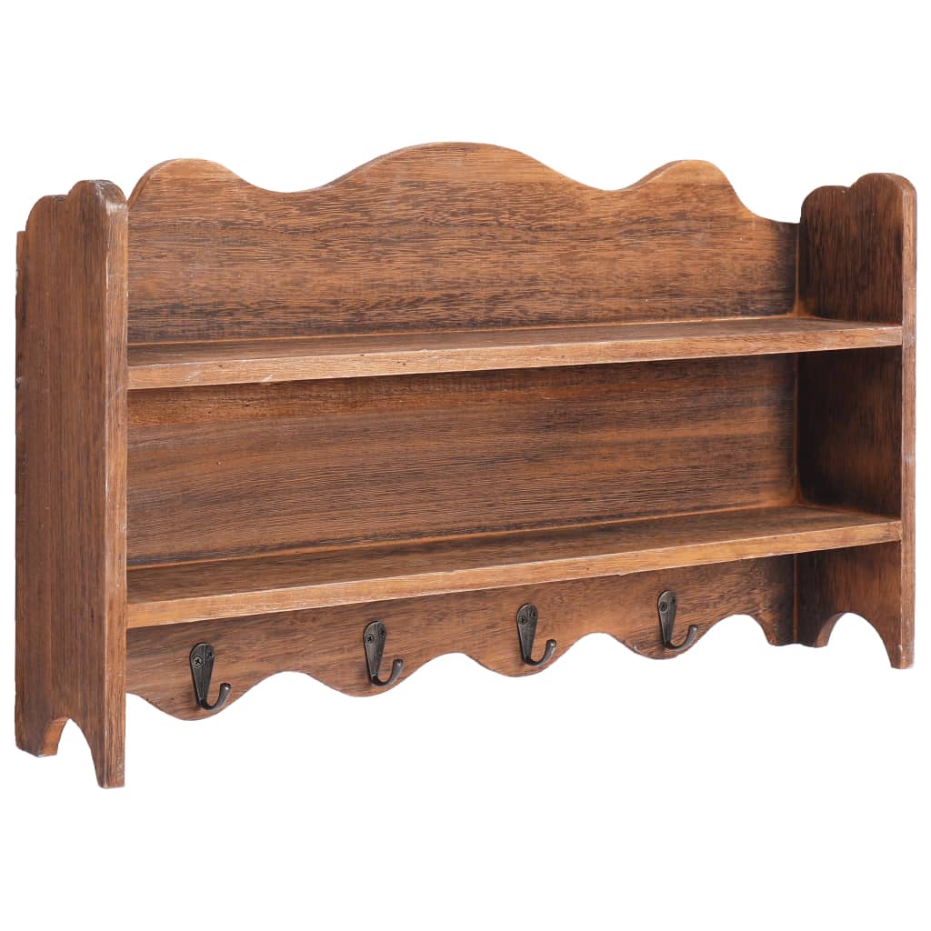 Wall Mounted wood Coat Rack Brown